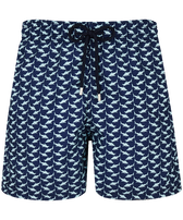 Men Swim Shorts Net Sharks Navy front view