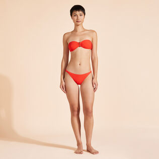 Bas de maillot de bain femme Jacquard Vichy Coquelicot vue portée de face
