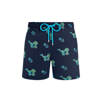 Bañador con bordado Fishy Vibes para hombre Azul marino vista frontal