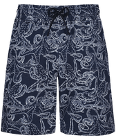Poulpes Bicolores Bermudashorts aus Baumwolle für Herren Marineblau Vorderansicht