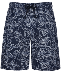 Bermudas de algodón con estampado Poulpes Bicolores para hombre Azul marino vista frontal