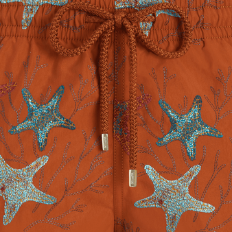 Men Swim Shorts Embroidered Glowed Stars - Limited Edition Caramel print