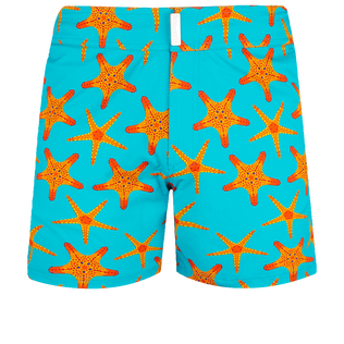 Starfish Dance Stretch-Badeshorts mit flachem Bund für Herren Curacao Vorderansicht