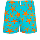 Costume da bagno uomo elasticizzato con girovita piatto Starfish Dance Blu curacao vista frontale