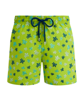 Men Swim Shorts Embroidered Ronde des Tortues - Limited Edition Lime front view