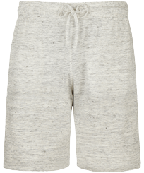 Solid Unisex-Bermudashorts aus Leinenjersey Lihght gray heather Vorderansicht
