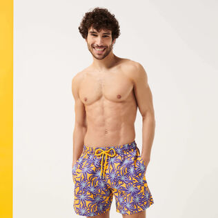Men Swim Trunks Ultra-light and packable Octopus Band Yellow front worn view