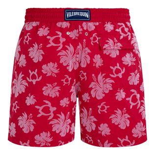 Bañador con estampado Flocked Turtle Heart Tahiti para hombre Grosella vista trasera