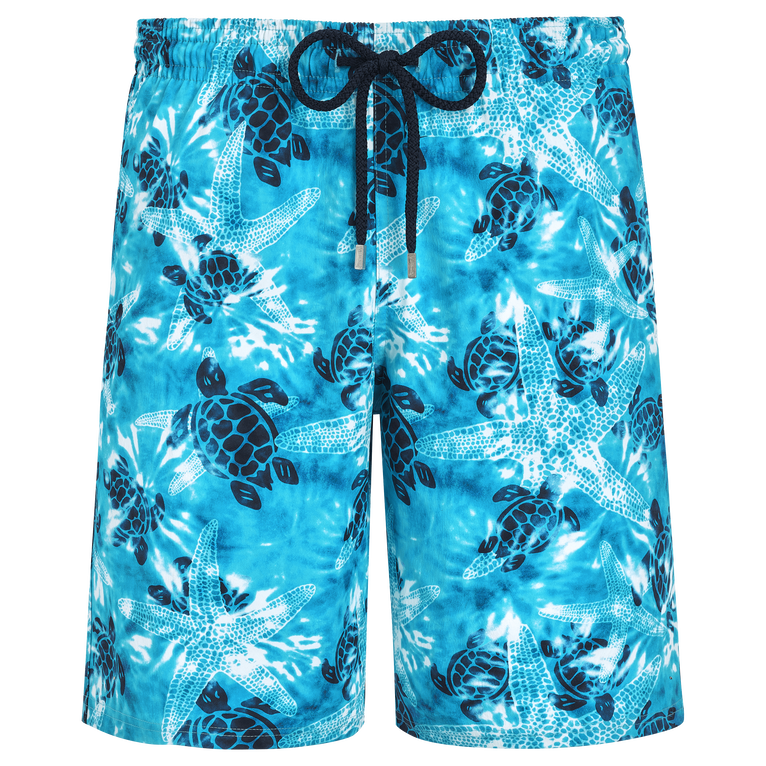 Pantaloncini Mare Uomo Lunghi Starlettes And Turtles Tie And Dye - Costume Da Bagno - Okorise - Blu