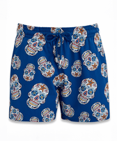 Men Stretch Swim Trunks Día de Muertos Palace front view