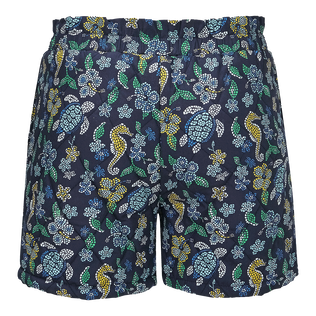Girls Cotton Quilted Bermuda Shorts Mosaïque Navy back view