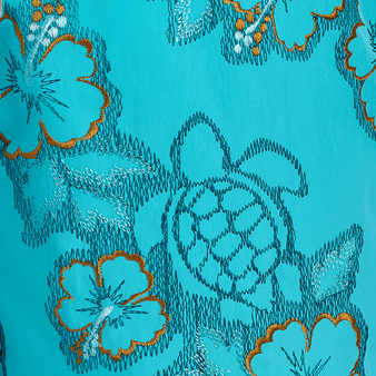 Men Swim Shorts Embroidered Hibiscus - Limited Edition Bora bora print