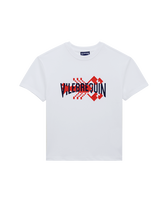Boys Cotton T-shirt Homar Pixel White front view