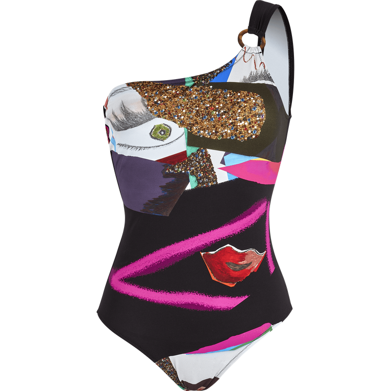 Women One-piece Asymmetric Swimsuit Passion - Swimming Trunk - Frida - Black - Size XS - Vilebrequin