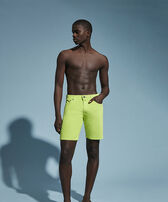 Men Corduroy Bermuda Shorts Solid Apple front worn view