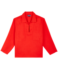 Solid Cabanjacke aus Wolle für Herren Mohnrot Vorderansicht