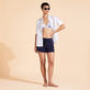 Women long sleeves Linen Shirt Solid White front worn view