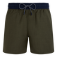 Maillot de bain en laine mérinos homme Bicolore Olive chine vue de face