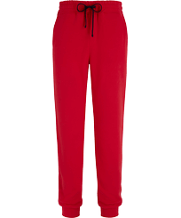 Men Jogger Cotton Pants Solid Burgundy front view