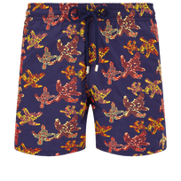 Men Swim Shorts Embroidered Water Colour Turtles - Limited Edition Sapphire front view