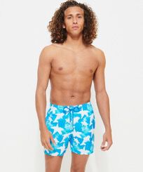 Men Ultra-light and packable Swim Trunks Clouds Hawaii blue front worn view