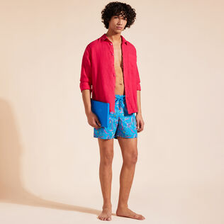 Men Swimwear Embroidered Camo Flowers - Limited Edition Hawaii blue 细节视图1