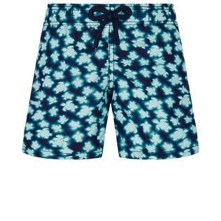 Boys Swim Trunks Blurred Turtles Navy front view