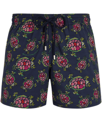 Men Stretch Swimwear Provencal Turtles Navy front view