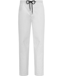 Men Tencel Popeline Jogger Pants White front view