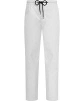 Men Tencel Popeline Jogger Pants White front view