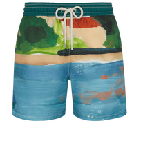 360 Landscape Badeshorts für Herren – Vilebrequin x Highsnobiety Chambray Vorderansicht
