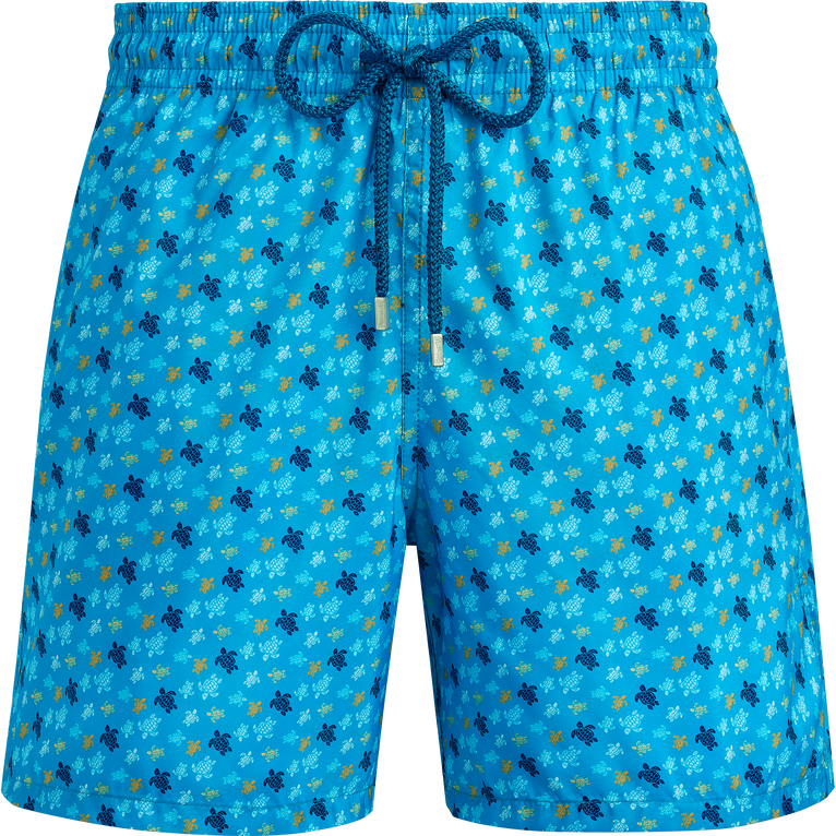 Men Ultra-light And Packable Swim Shorts Micro Ronde Des Tortues Rainbow - Mahina - Blue - Size XXL - Vilebrequin