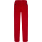 Pantalones de chándal de pana de líneas grandes de color liso para hombre Rojo vista trasera