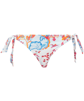 Women Side Tie Bikini Bottom Peaceful Trees White front view
