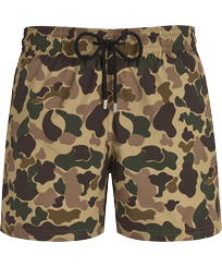 Men Stretch Swim Trunks Large Camo - Vilebrequin x Palm Angels Army front view