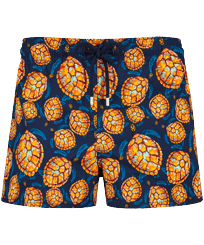 Bañador con estampado Carapaces para hombre Azul marino vista frontal