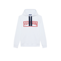 Men Cotton Hoodie Sweatshirt Solid White front view