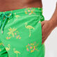 Men Classic Embroidered - Men Swim Trunks Embroidered 2012 Flamants Rose - Limited Edition, Grass green details view 1