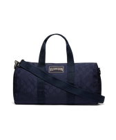 Unisex Travel 48h Bag Turtle Dance Jacquard Navy front view