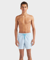 Net Sharks Badeshorts für Herren Weiss Vorderseite getragene Ansicht