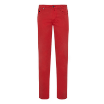 Pantaloni uomo a 5 tasche in gabardine di Tencel Moulin rouge vista frontale