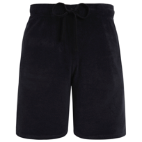 Unisex Terry Bermuda Shorts Solid Black front view