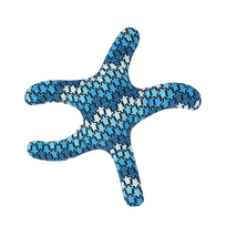 Coussin Herringbone Turtles Bleu marine vue de face