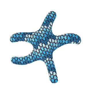 Coussin Herringbone Turtles Bleu marine vue de face
