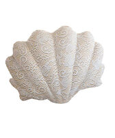 Coussin coquillage Broderies Anglaises - VBQ x MX HOME Blanc vue de face