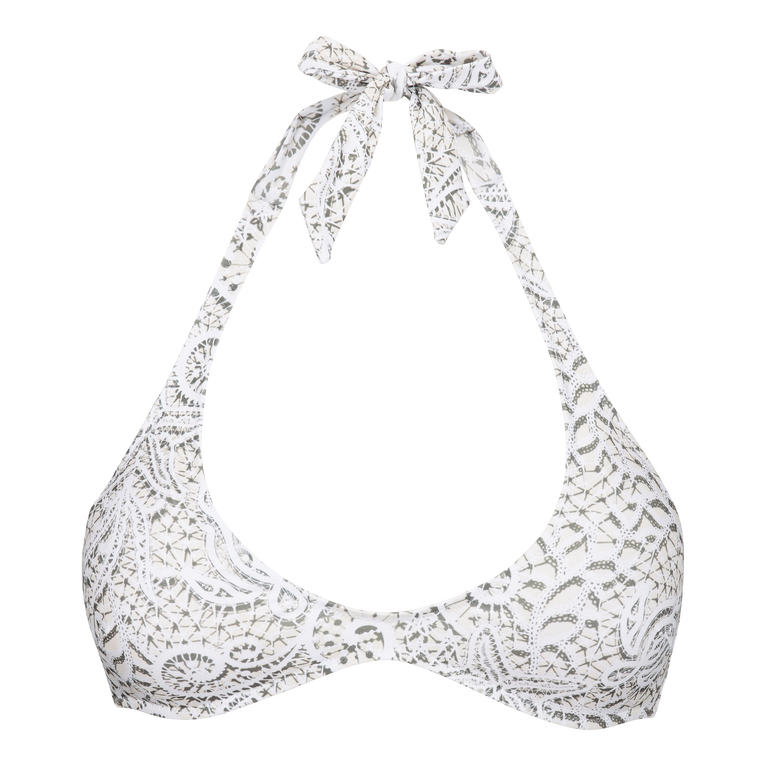 Women Rounded Neckline Bikini Top Dentelles - Like - White - Size S - Vilebrequin