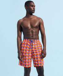 Maillot de bain long homme Micro Poulpes Coquelicot vue portée de face