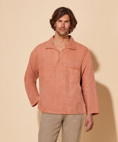 Men Linen Vareuse Mineral Dye Pottery front worn view