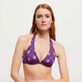 Donna Ferretto Stampato - Top bikini donna con ferretto Hypno Shell, Blu marine dettagli vista 1