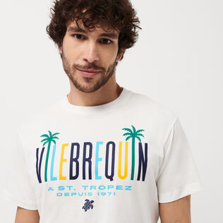 T-shirt en coton homme Vilebrequin Palms Off-white vue de détail 2
